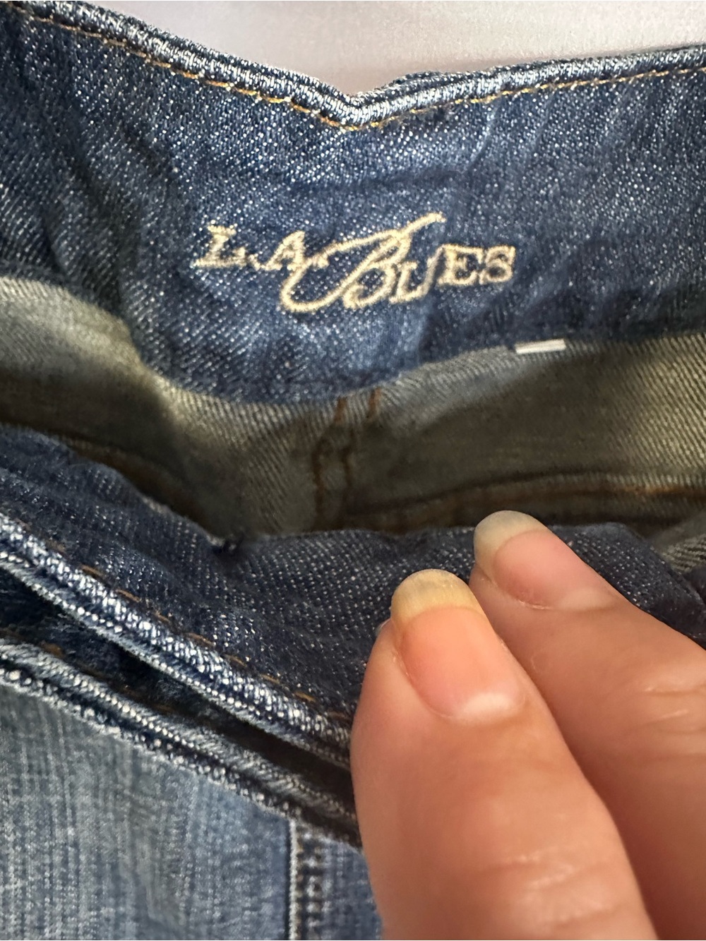 L.A. Blues Dark Blue Denim Skirt sz.18 - Picture 7 of 8